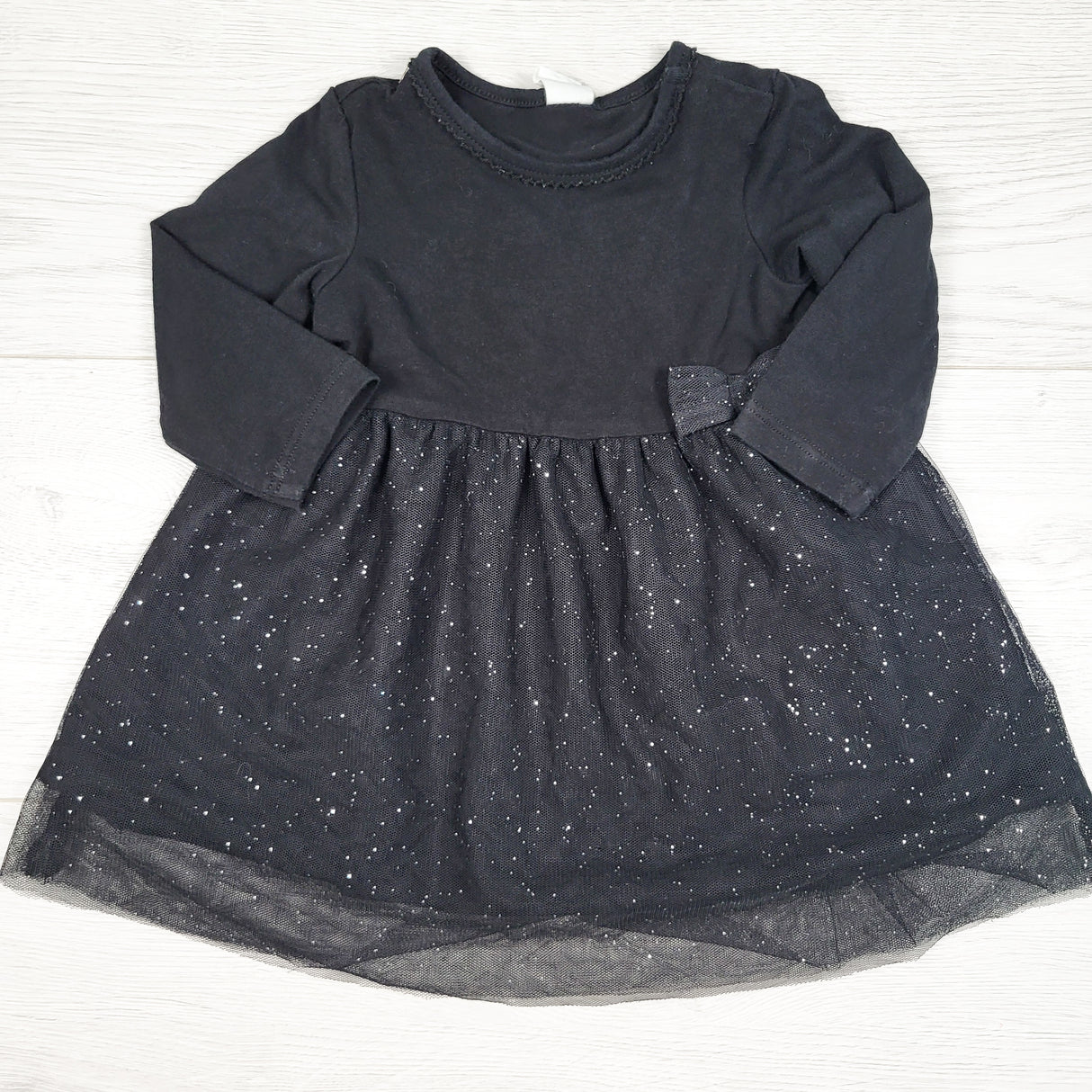 H and M black dress with sparkle tulle skirting. Size 4-6 months