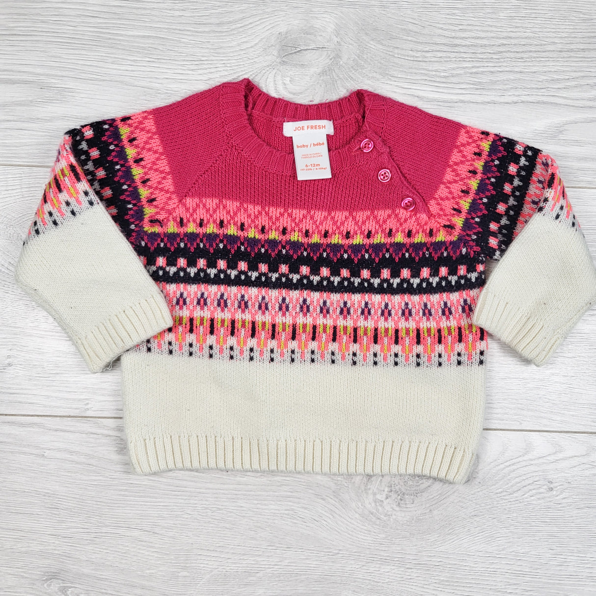 Joe Fresh Fair Isle pattern sweater. Size 6-12 months