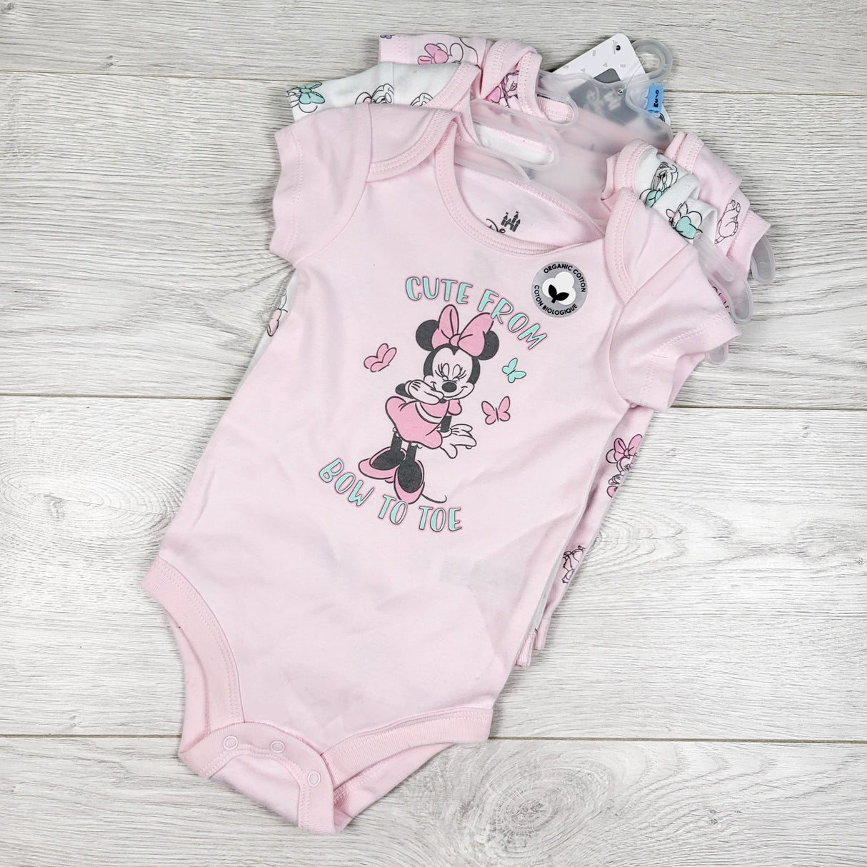 NEW - Disney Baby 3-pack Minnie Mouse bodysuit. Size 0-3 months