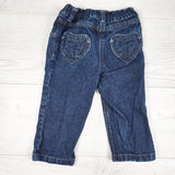 George denim pants with heart pockets. Size 6-12 months