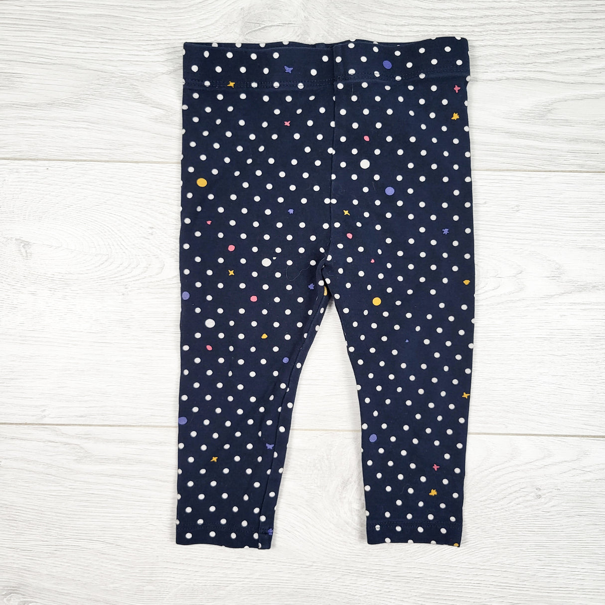 Joe navy polka dot leggings. Size 6-12 months