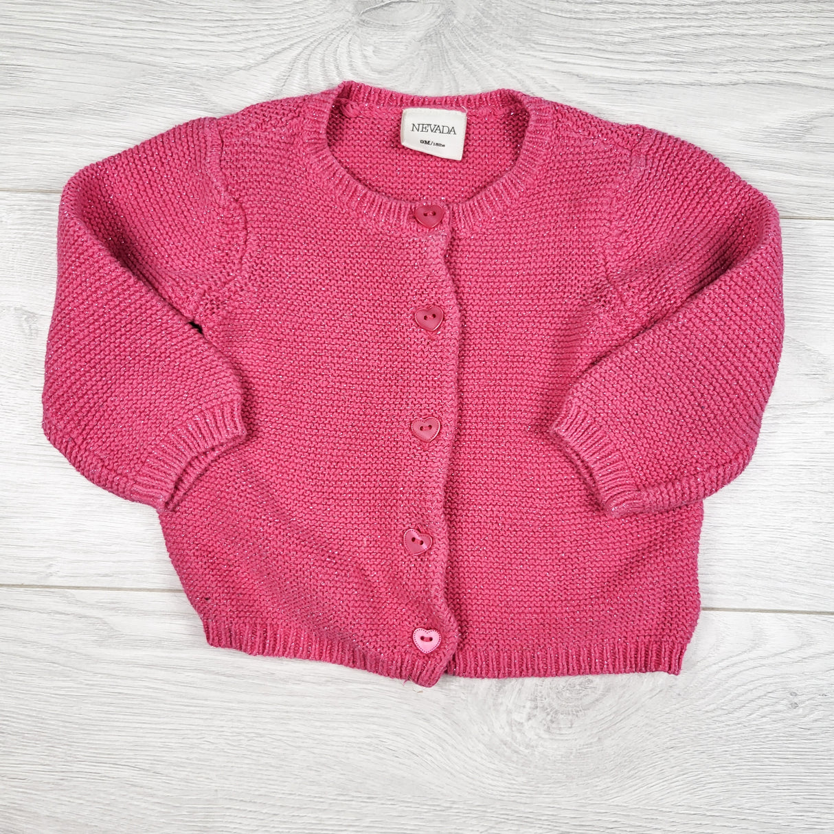 Nevada pink cardigan sweater with glitter. Size 9 months