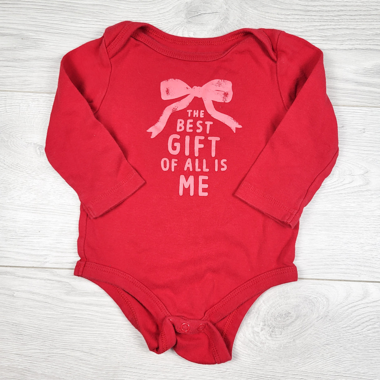 Joe red "Best Gift Ever" bodysuit. Size 6-12 months