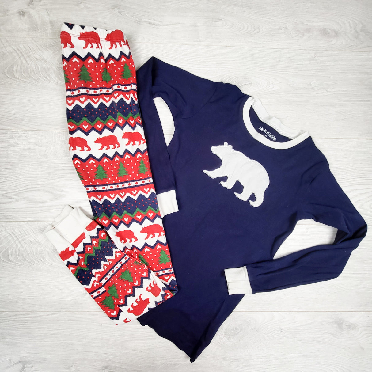 Little Blue House 2pc polar bear PJs. Size 10