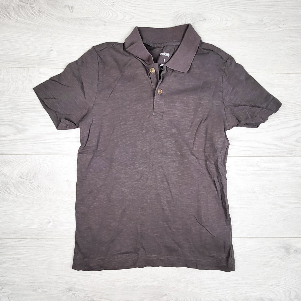 Pekkle grey collared t-shirt. Size 8