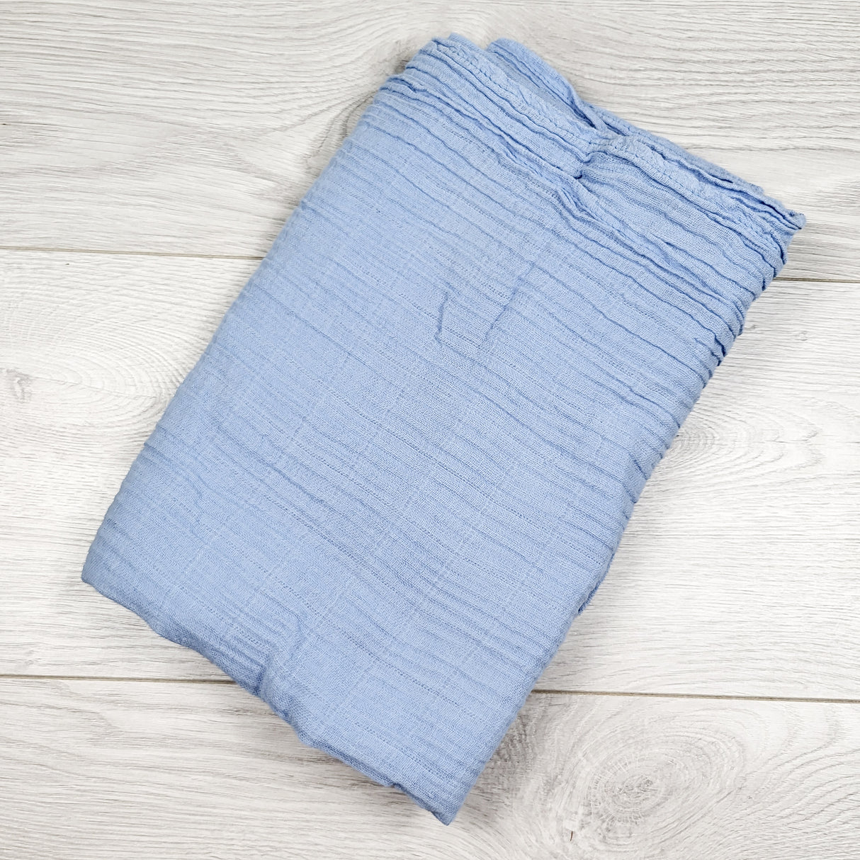 Blue muslin cotton swaddle receiving blanket