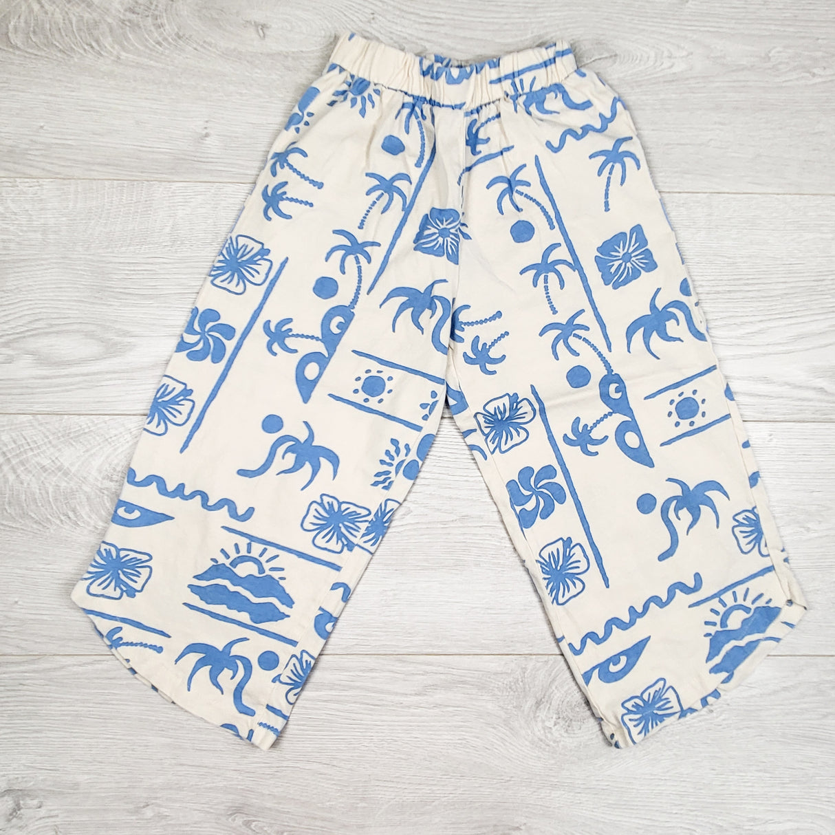 Zara tropical print wide leg pants. Size 6
