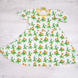 DUNS Organic Cotton Dandelion Short-Sleeve Skater Dress. Size 3/4T - AS IS