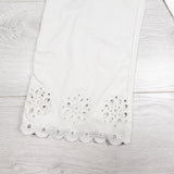 Zara white cotton wide leg pants with eyelet detail. Size 6
