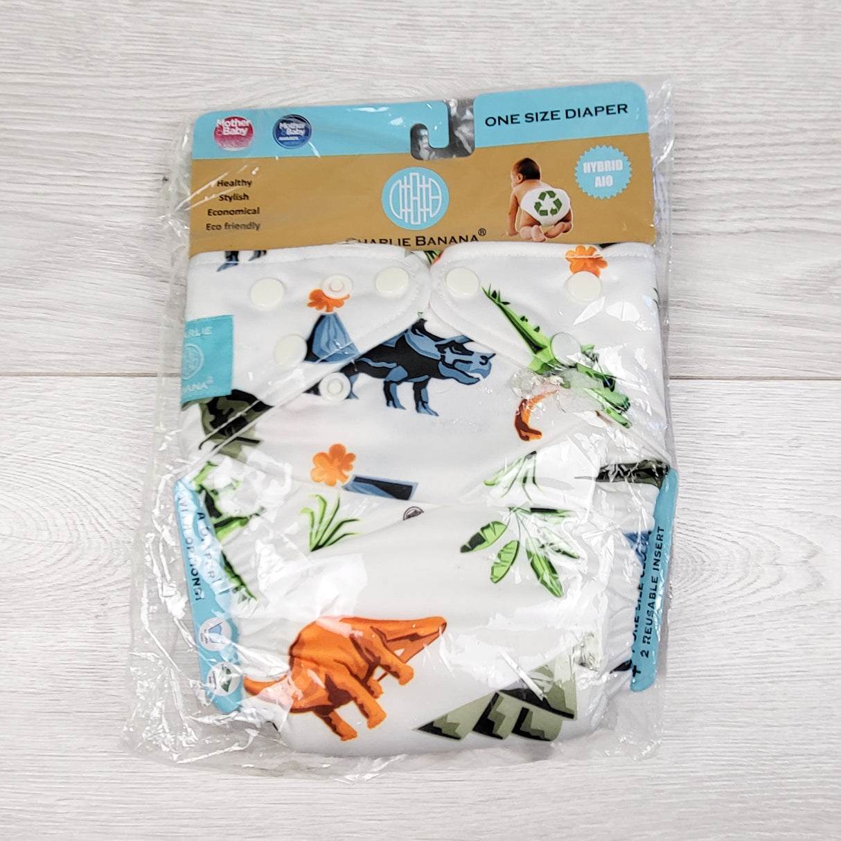 NEW- Charlie Banana hybrid all in one diaper with dinosaurs