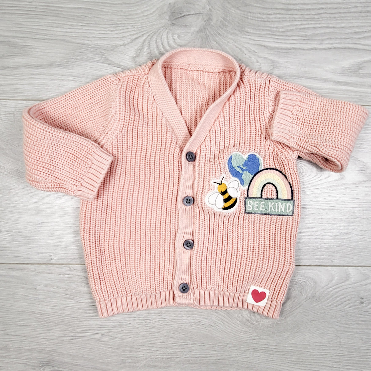 Marks and Spencer pink "Be Kind" cardigan sweater. Size 3-6 months