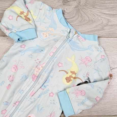 George blue zippered sleeper with mermaids. Size 3-6 months