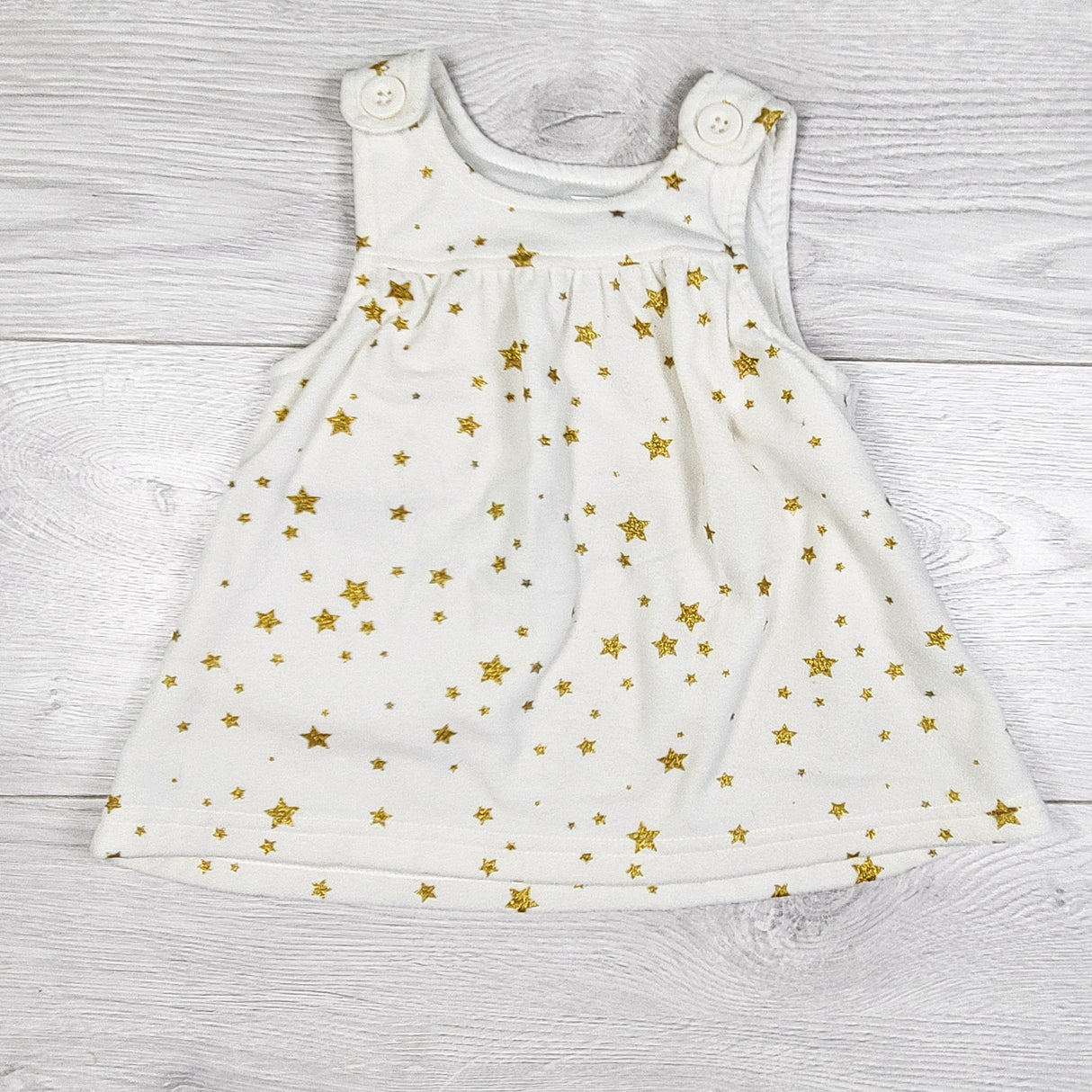 George cream fleece dress with metallic stars. Size 3-6 months