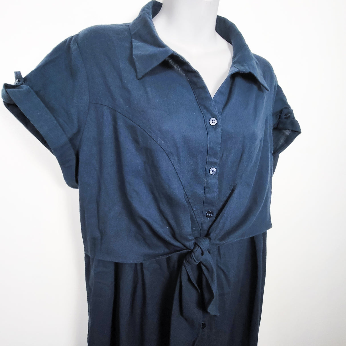 Ripe Maternity Colette Tie Up Linen Blend Dress. Size LARGE - Retails for $180 New