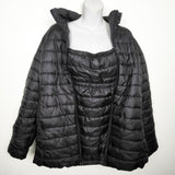 H and M black quilted "Before and After" Baby Wearing Puffer Jacket | Size LARGE