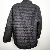 H and M black quilted "Before and After" Baby Wearing Puffer Jacket | Size LARGE
