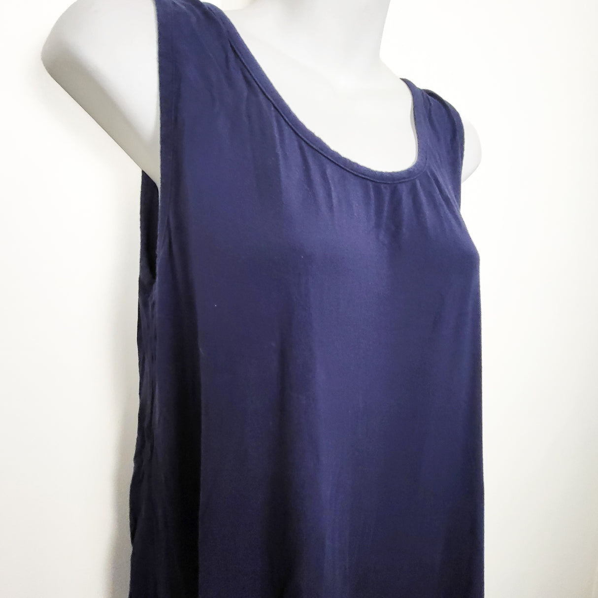 Hazel and Jools navy bamboo blend swing tank. Size XL