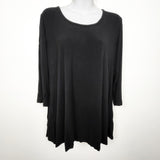 Hazel and Jools black 3/4 sleeve bamboo blend swing top. Size XL