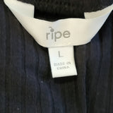 Ripe Maternity black ribbed nursing top. Size large