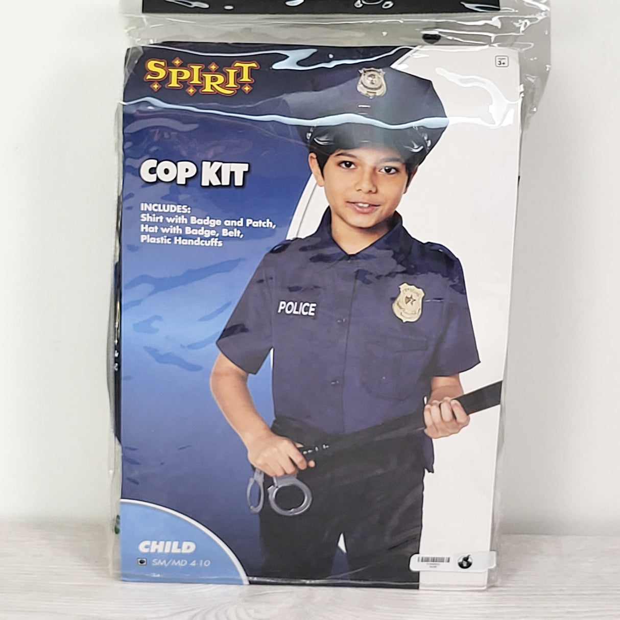 NEW - Spirit Halloween "Cop Kit" costume. Size 4-10 Years