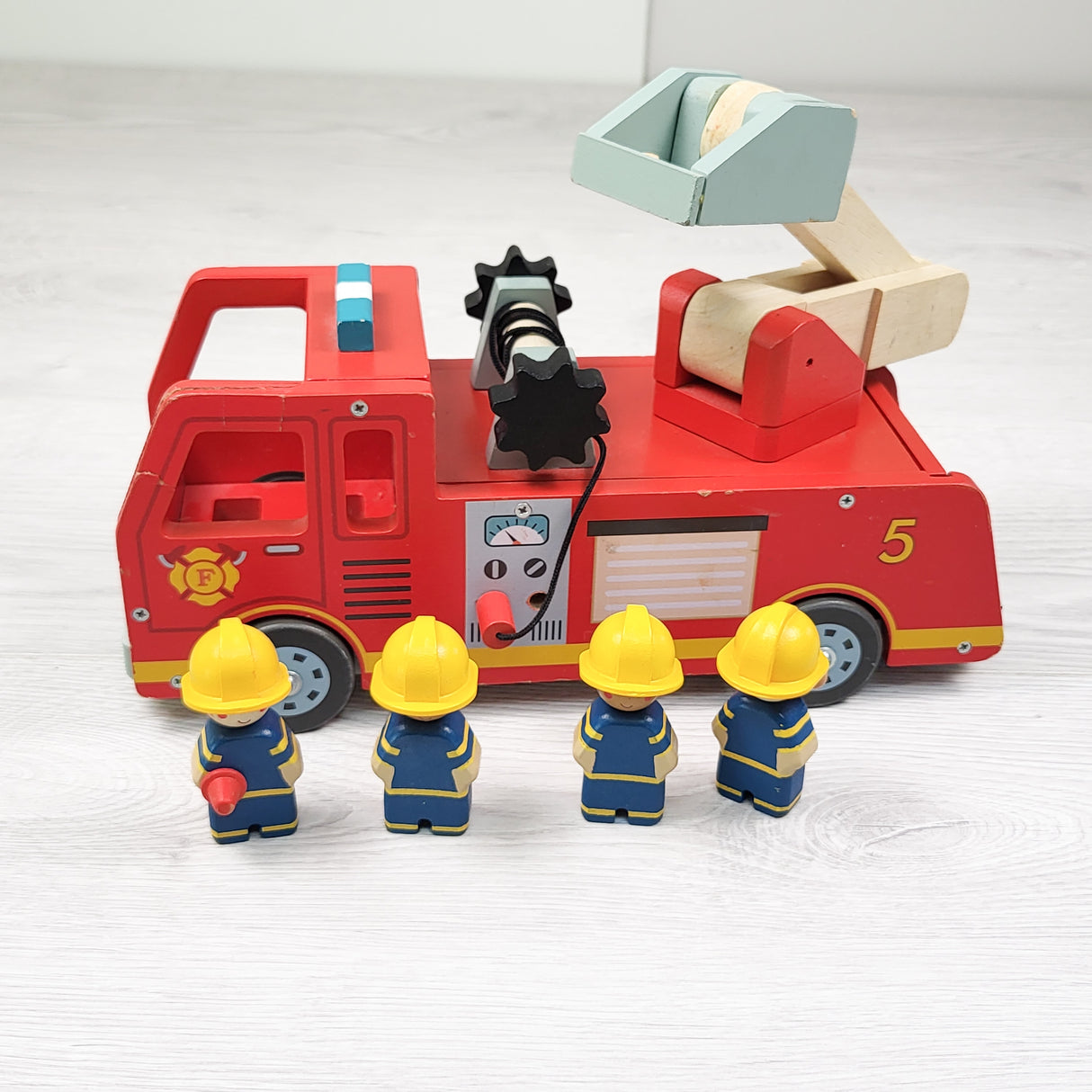 Tender Leaf Toys Wooden Fire Engine Set  - Retails for $90 new