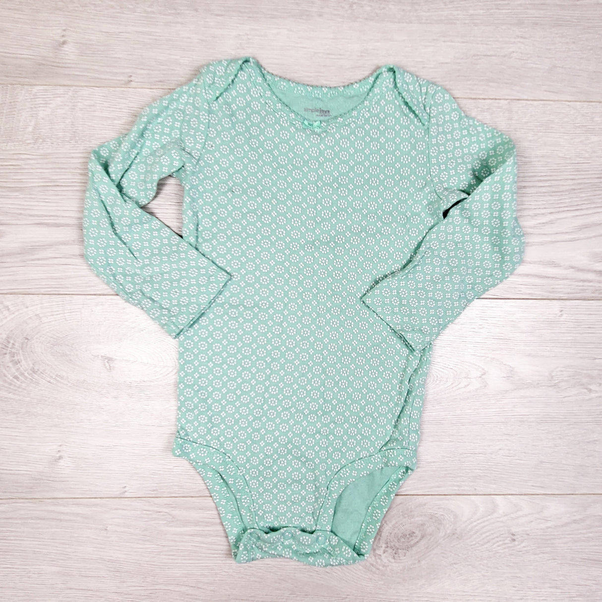 Simple Joys turquoise patterned bodysuit. Size 24 months