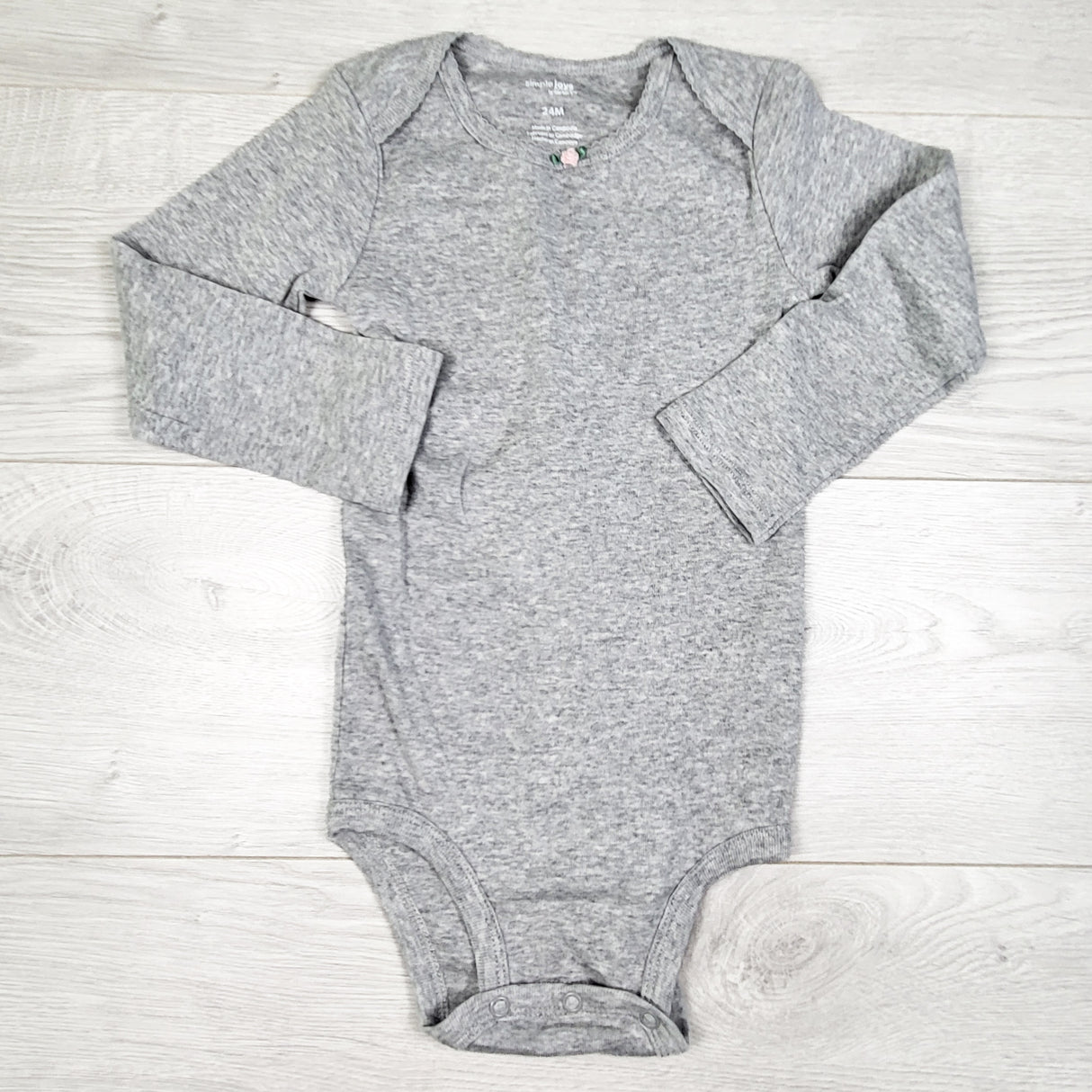 Simple Joys grey long sleeve bodysuit. Size 24 months