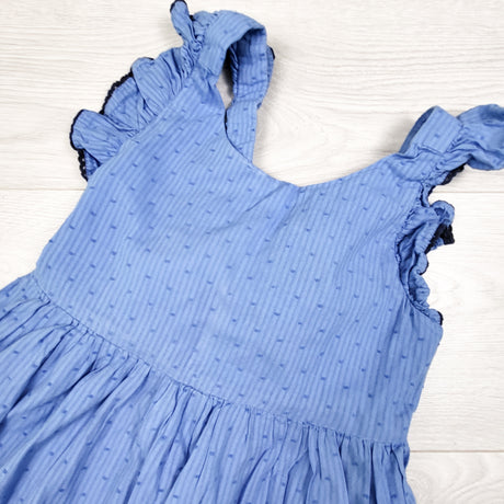 Sigrid Olson Kids blue striped textured dress. Size 7