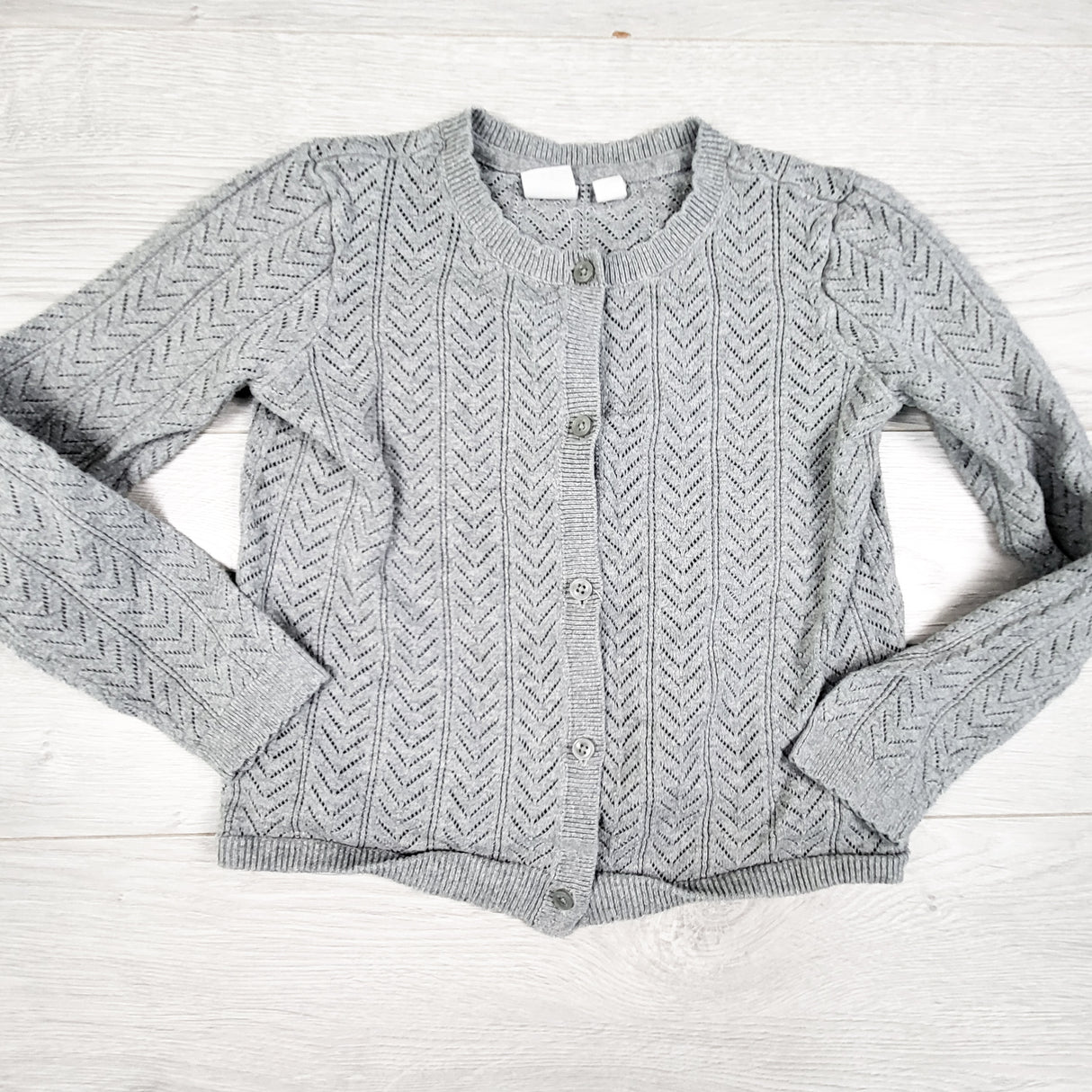 Gap grey lightweight open knit cardigan sweater. Size small (6/7)