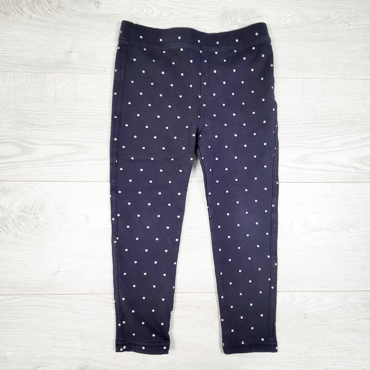 Tea Collection blue-grey polka dot cotton leggings. Size 5T