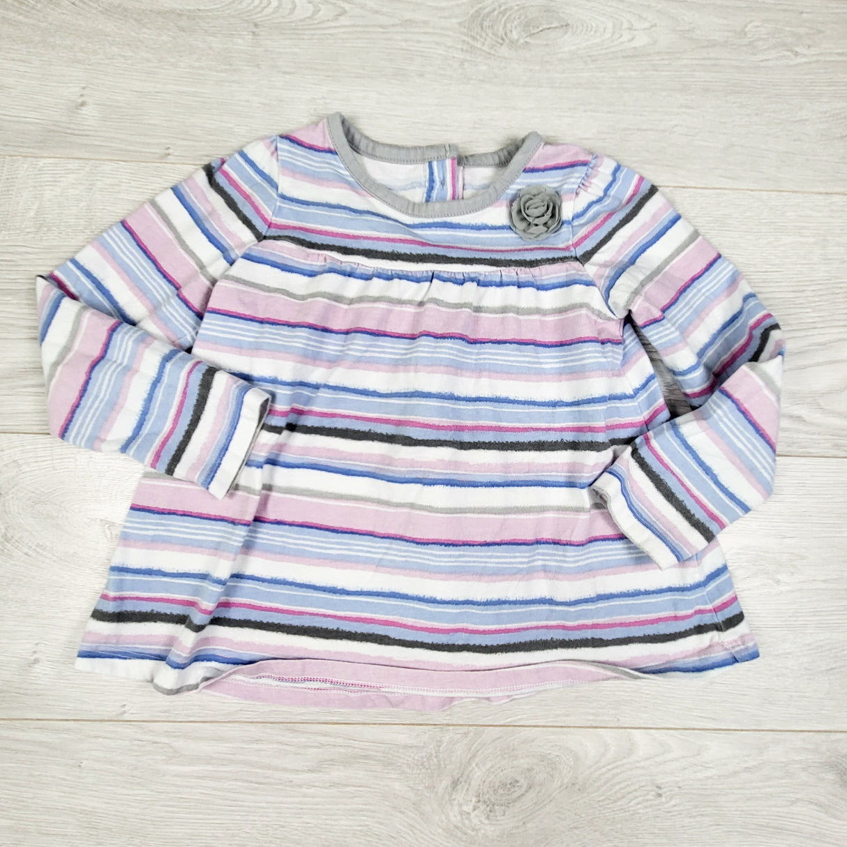 Gymboree blue and pink striped long sleeve top. Size 5T