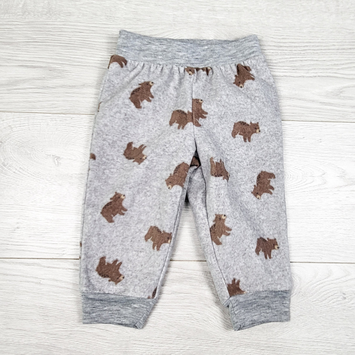 Simple Joys grey fleece pants with bears. Size 6-9 months