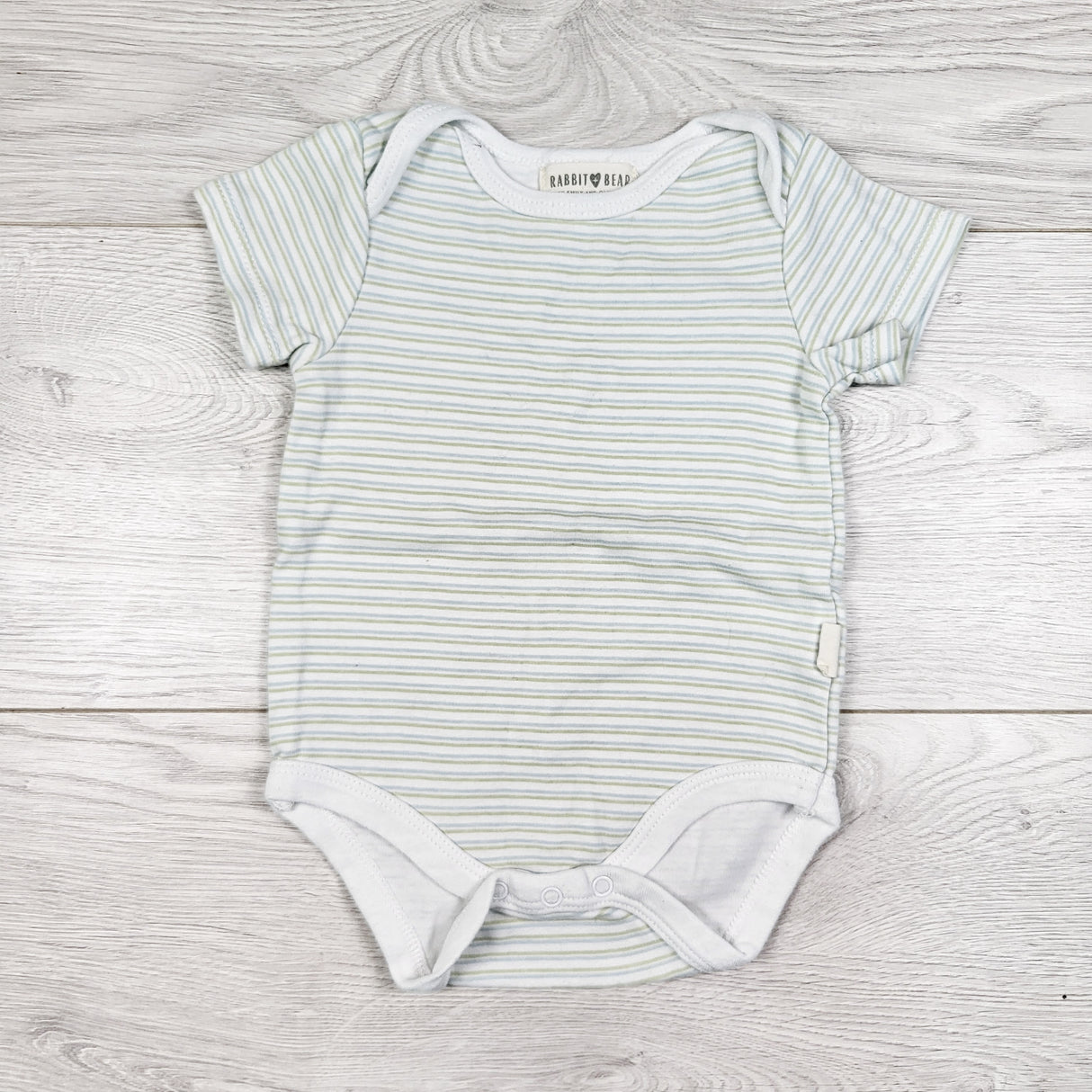 Rabbit and Bear striped bodysuit. Size 6-9 months