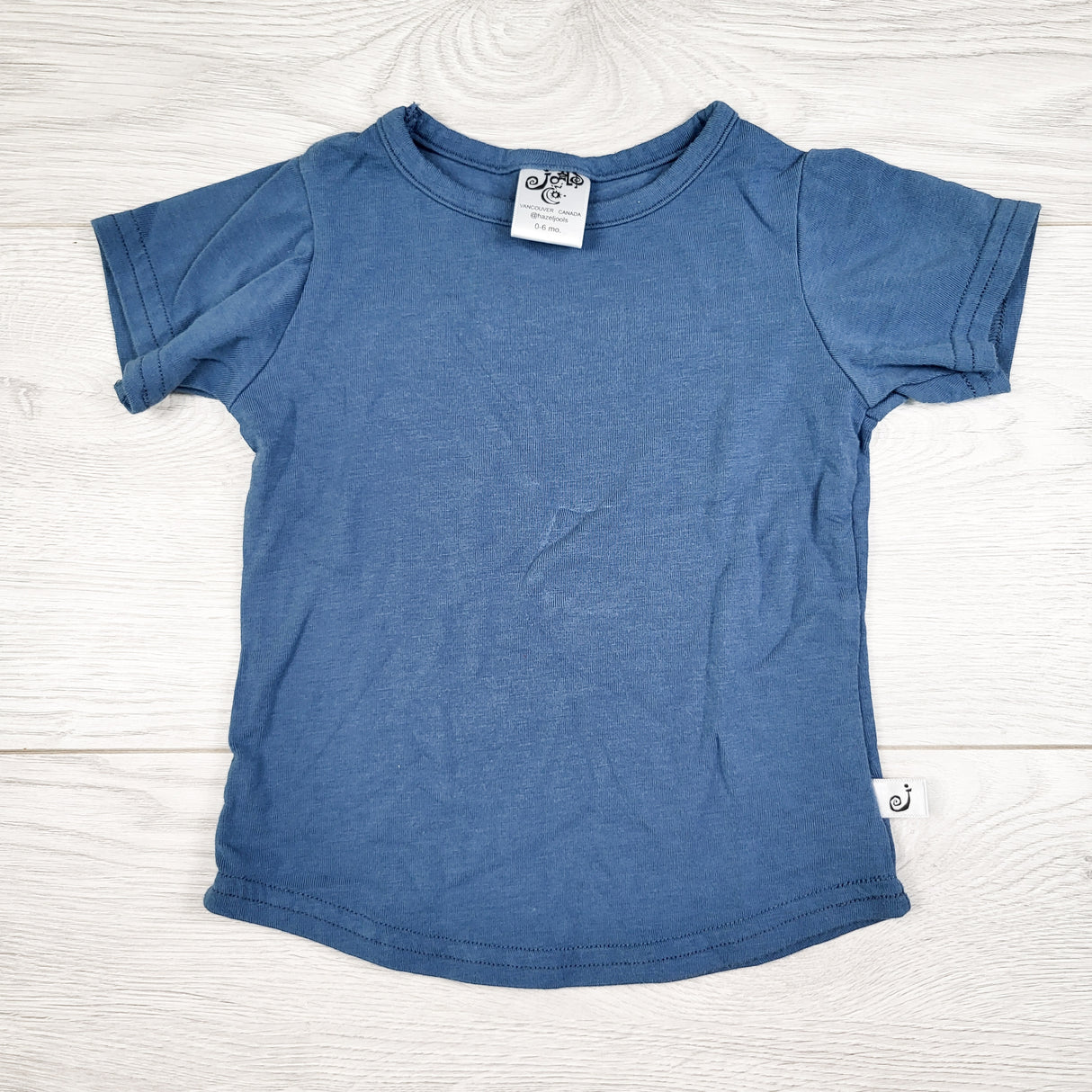 Hazel and Jools blue bamboo blend t-shirt. Size 0-6 months