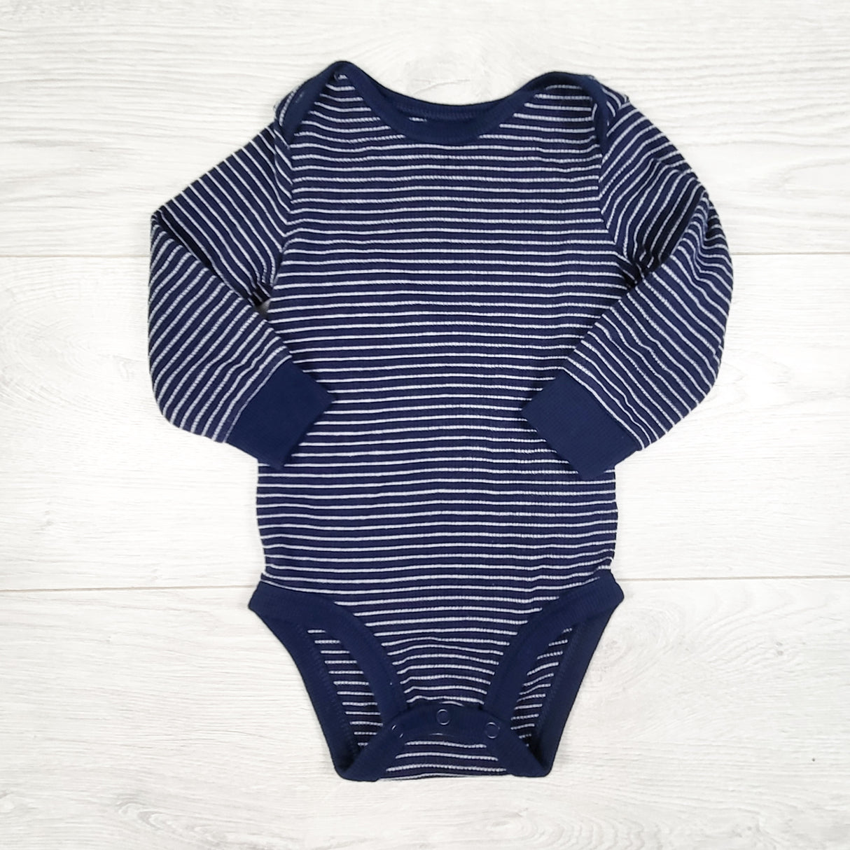 Simple Joys navy striped ribbed bodysuit. Size 6-9 months