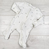 Carters white zippered cotton sleeper with turtles. Newborn size