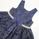 American Princess Navy Floral Lace Special Occasion Dress. Size 6X/7