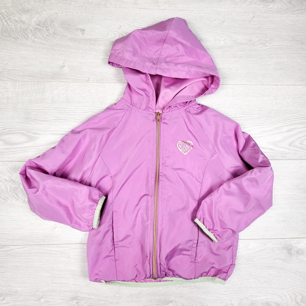 Body Glove purple-pink hooded windbreaker jacket. Size 6