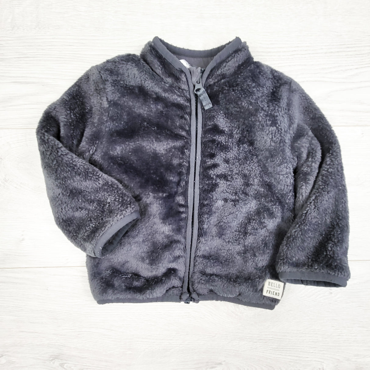 Carters grey faux fur zip up jacket. Size 18 months