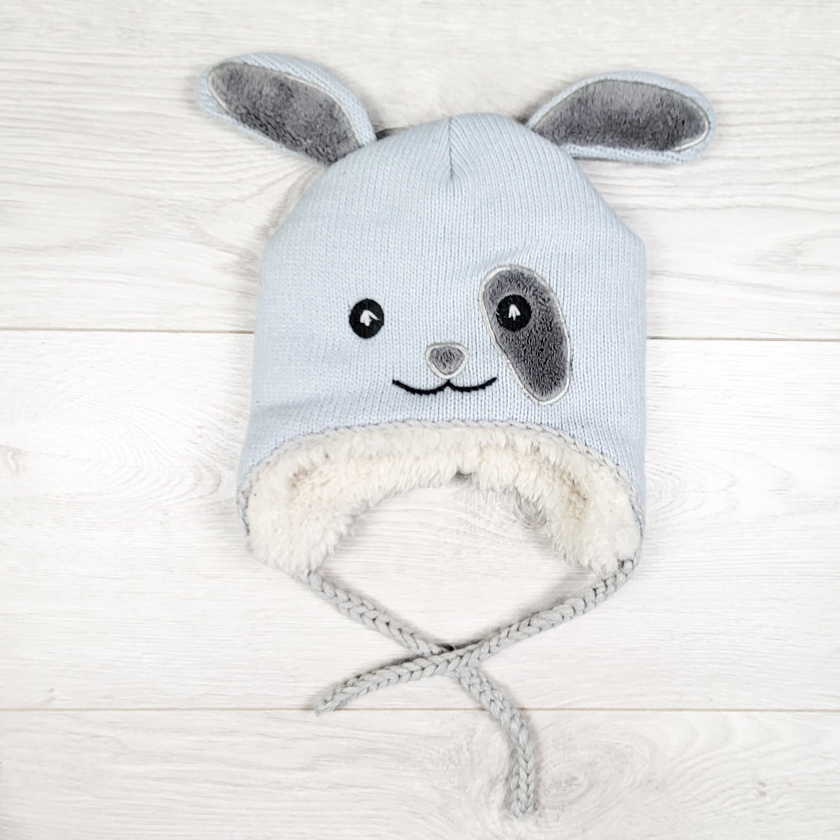Kombi blue minky lined dog toque. Size 3-9 months