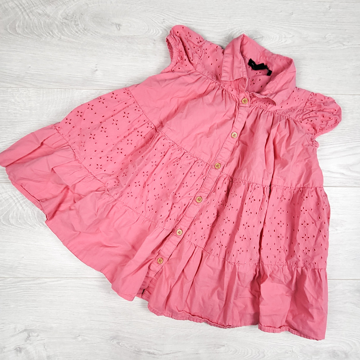 French Connection pink eyelet dress. Size 5T