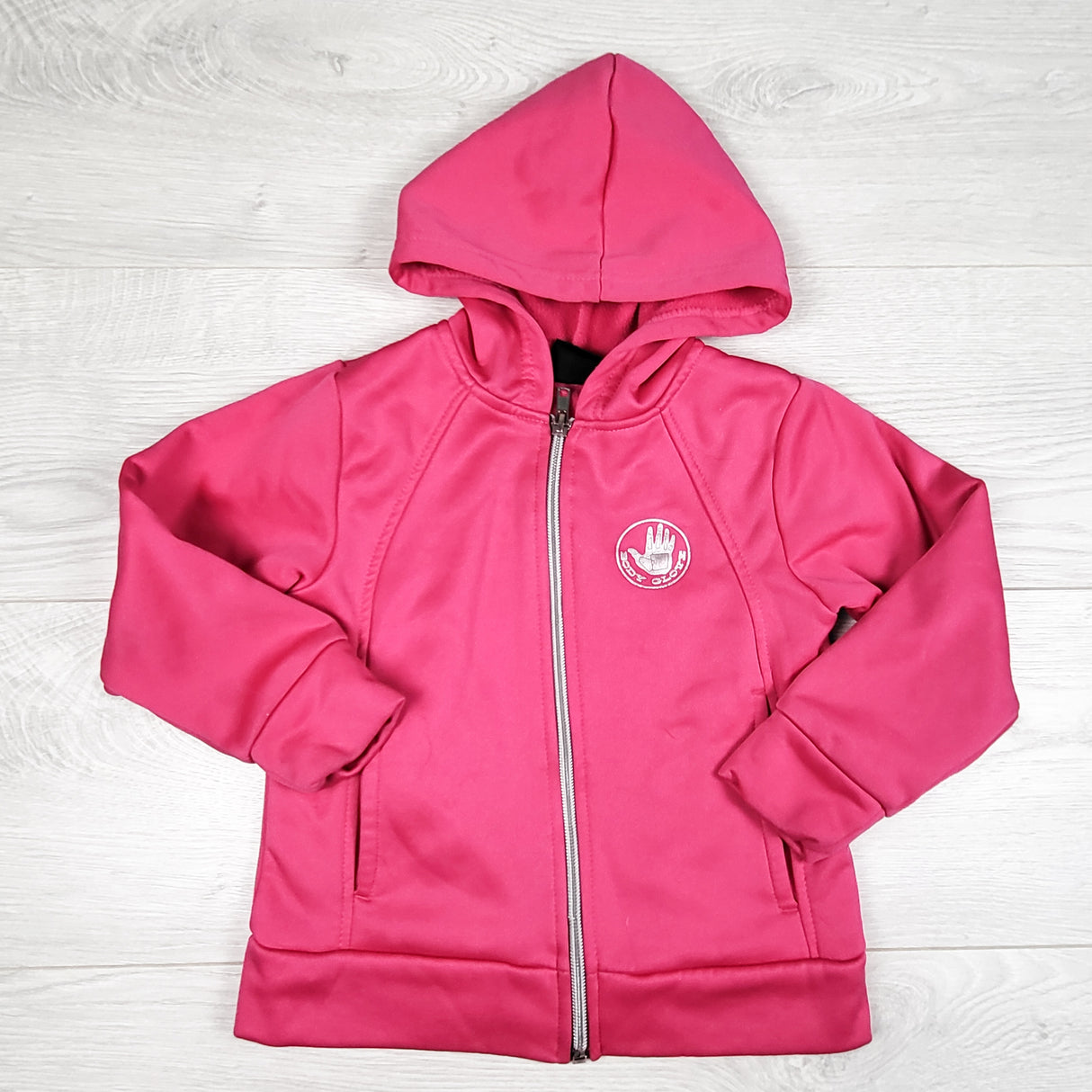 Body Glove pink fleecy lined zip up active hoodie. Size 4T