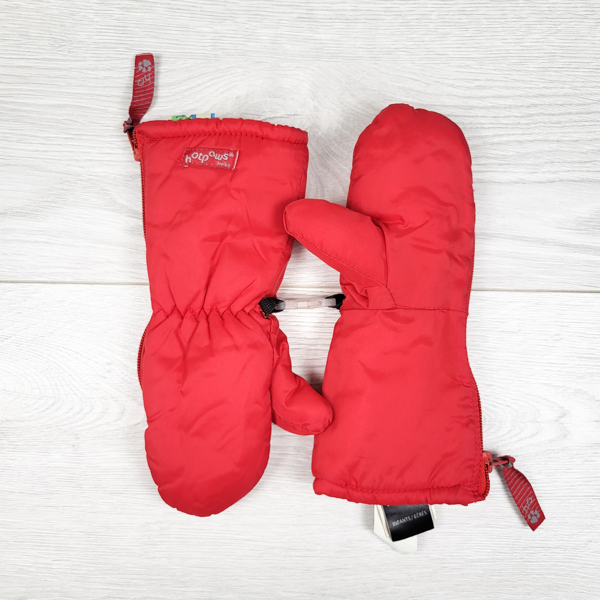 Hot Paws red waterproof mittens. Infant sized