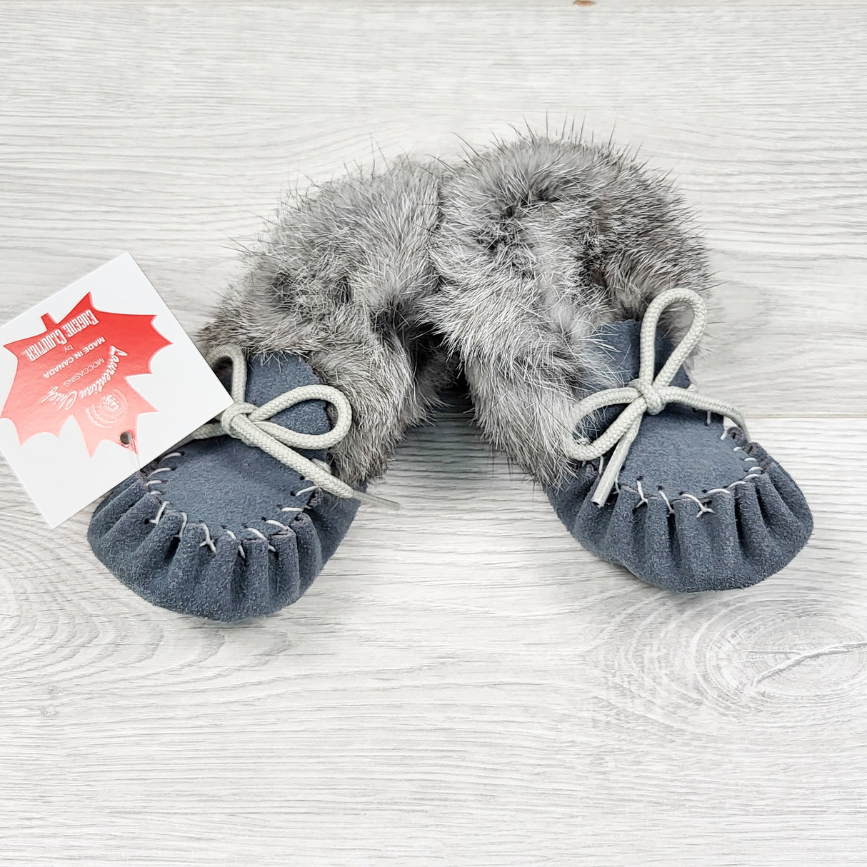 NEW - Laurentian Chief sky blue suede moccasins. Size 6