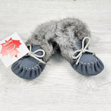 NEW - Laurentian Chief sky blue suede moccasins. Size 6