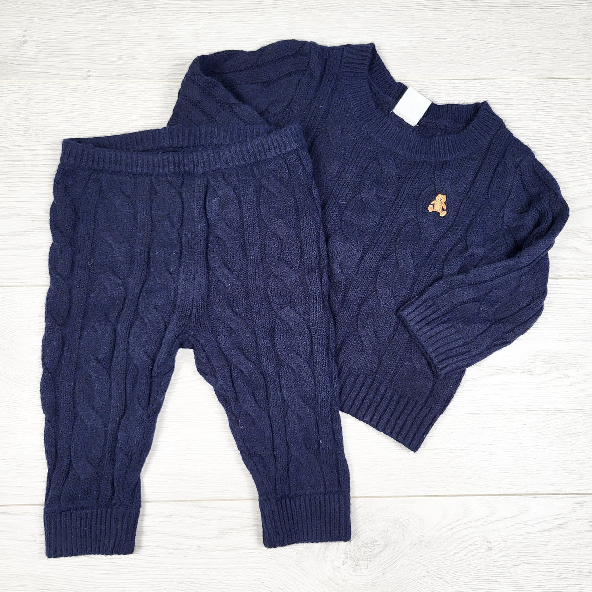 Gap navy cable knit 2pc sweater set. Size 6-12 months