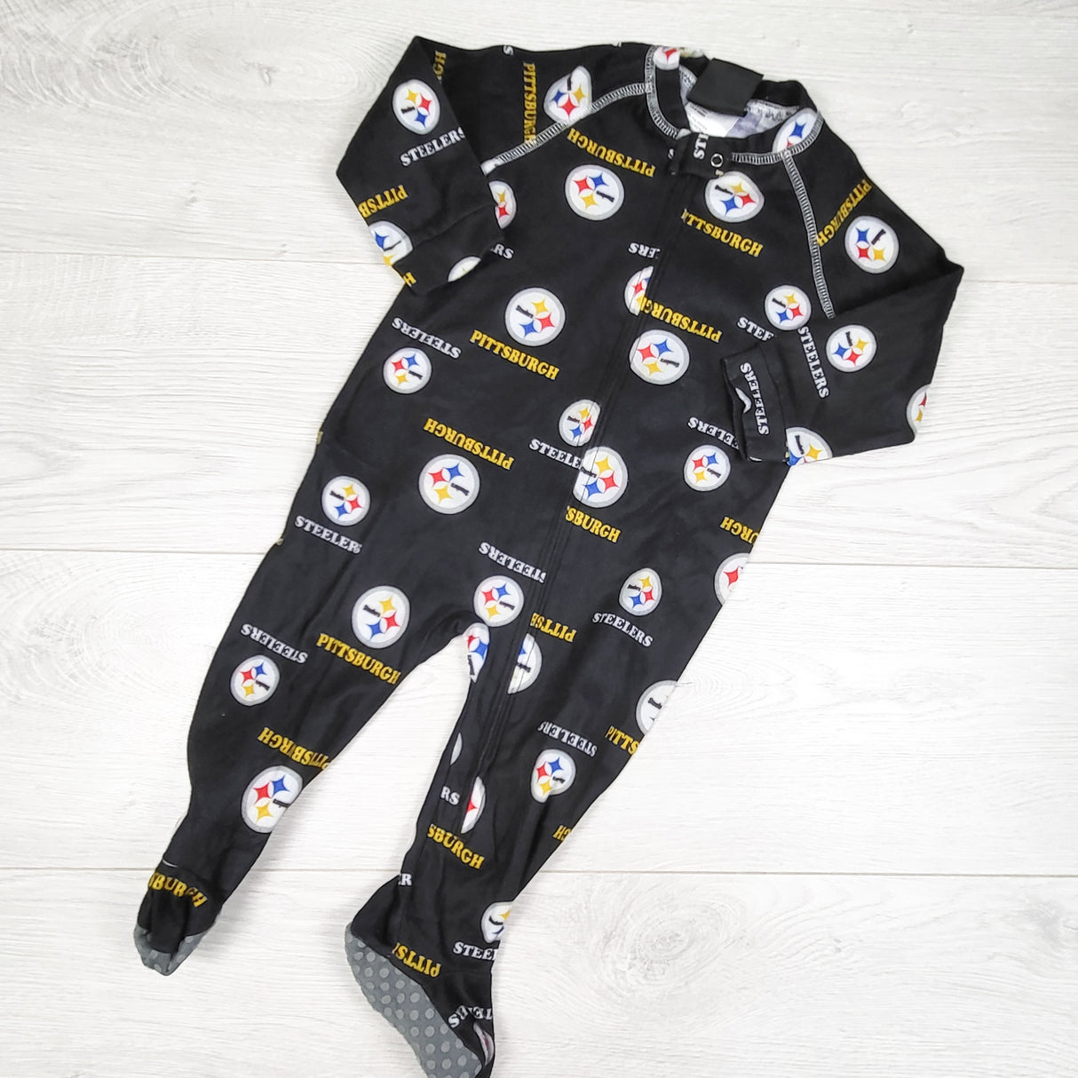 NFL black Pittsburgh Steelers sleeper. size 6-9 months