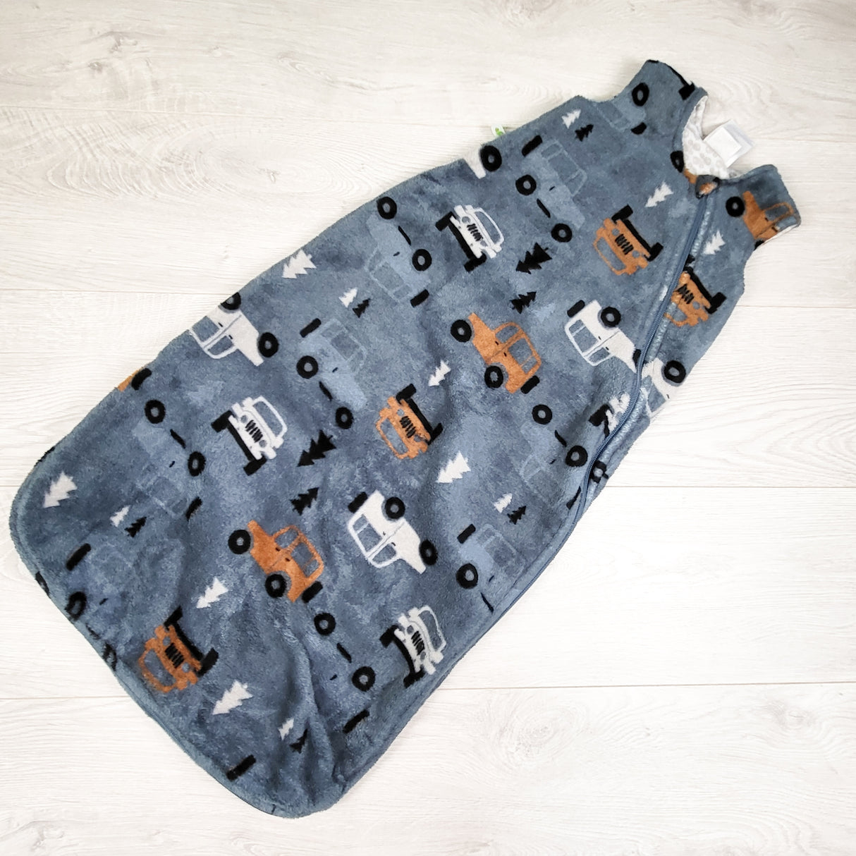 Perlimpinpin plush sleep sack with vehicles. Size 6-18 months