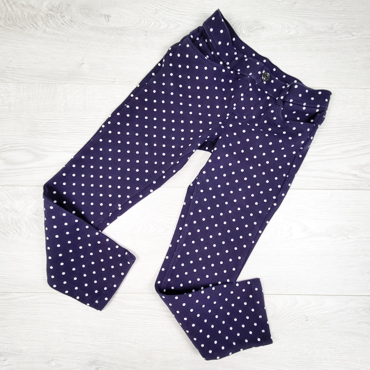 Gymboree navy polka dot cotton jeggings. Size 7
