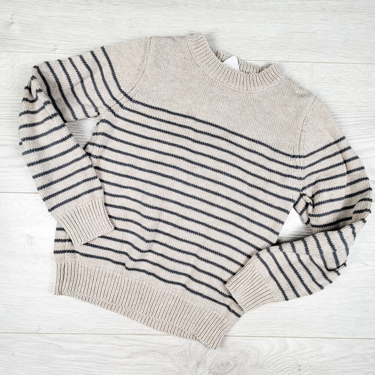 Jamie Kaye grey and blue striped cotton sweater. Size 3T